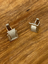 Load image into Gallery viewer, 1950s Brushed and polished silver-tone Cufflinks
