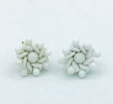 Load image into Gallery viewer, 1950s Milk Glass screw on earrings
