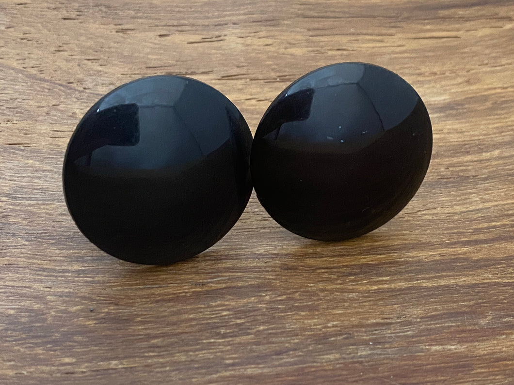 Black 1960’s clip-on earrings