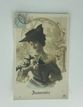 Load image into Gallery viewer, Antique French Anniversaire (Anniversary) Postcard
