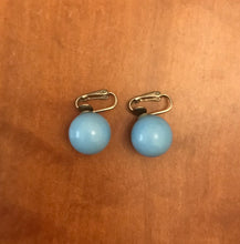 Load image into Gallery viewer, Blue 1950s clip-on earrings
